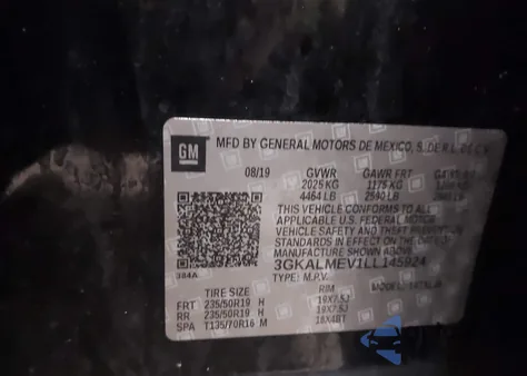 2020 GMC Terrain Fwd Sle из США, поврежденный, VIN 3GKALMEV1LL145924